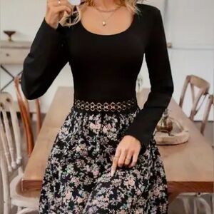 Ladies Floral Print Dress Size S